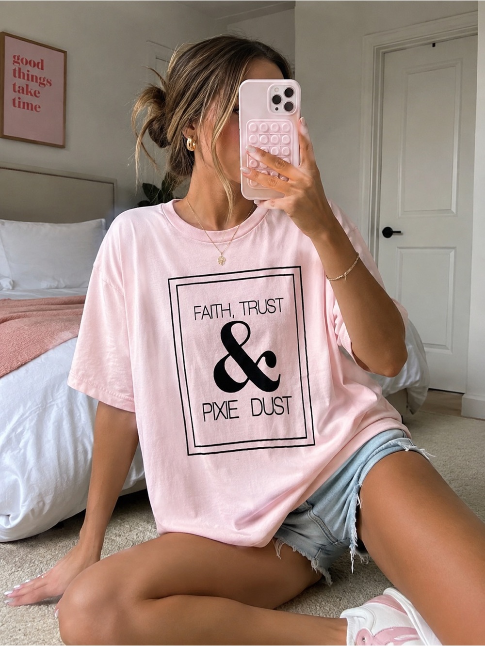 Disney Inspired Faith Trust & Pixie Dust Pink T-Shirt